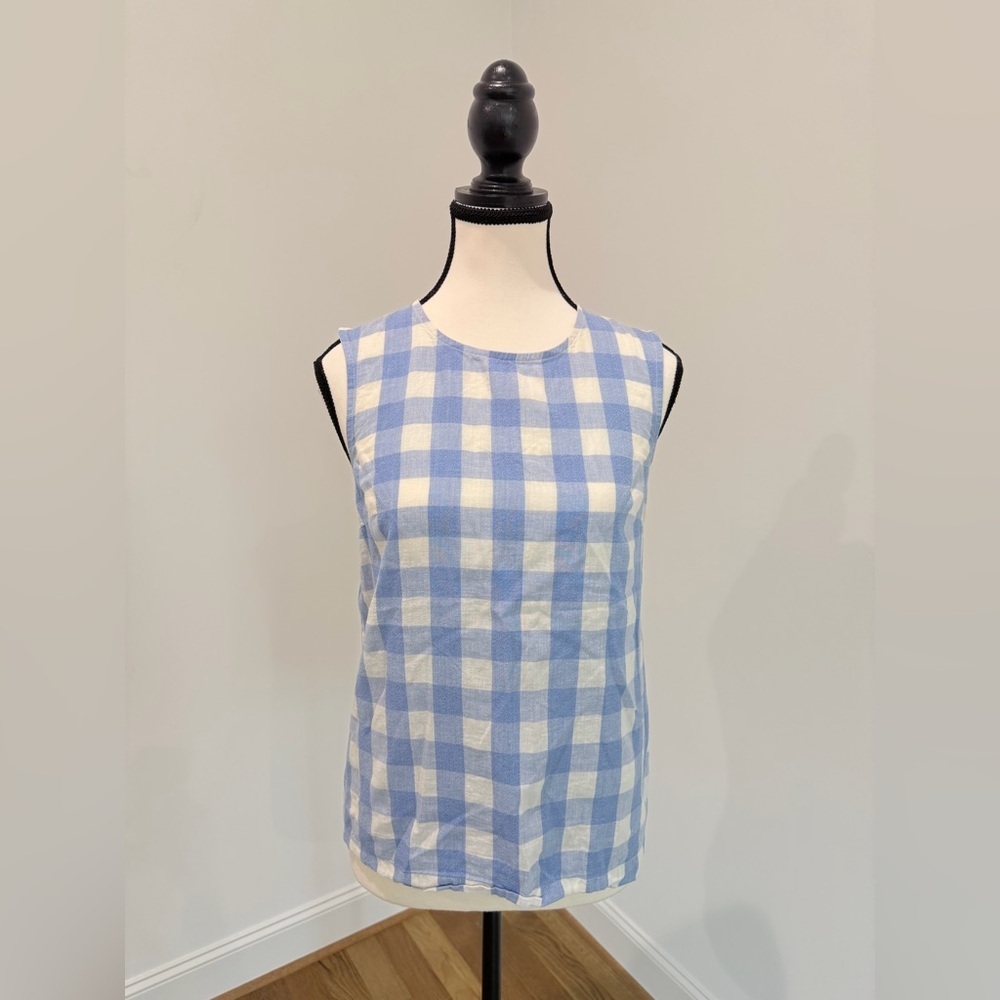 💙 J.Crew Blue & White Plaid Tank Top 🌸 Women’s Size 00